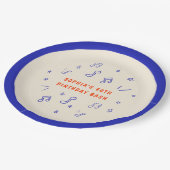 Assiettes En Carton Illustrations dessinées à la main de notes de musi (Angle)