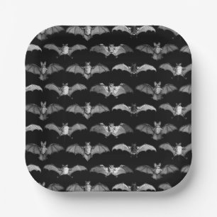 Assiettes En Carton Illustrations détaillées de chauves-souris de diff
