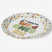 Assiettes En Carton Ils Wild One Safari Zoo Animale fête d'anniversair (Angle)
