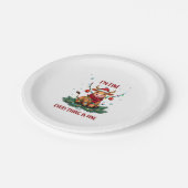 Assiettes En Carton I'm Fine Everything is Fine Christmas Highland Cow (Angle)