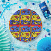 Assiettes En Carton Image avec art moderne poisson (Fête)