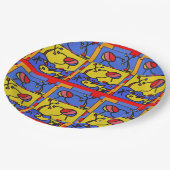 Assiettes En Carton Image avec art moderne poisson (Angle)