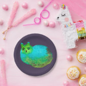 Assiettes En Carton Image d'art de chat bleu gras mou (Fête)