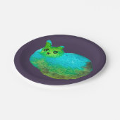 Assiettes En Carton Image d'art de chat bleu gras mou (Angle)