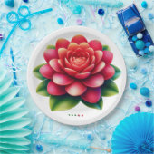 Assiettes En Carton Image de fleur rose (Fête)