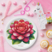 Assiettes En Carton Image de fleur rose (Fête)