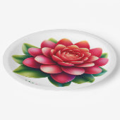 Assiettes En Carton Image de fleur rose (Angle)