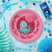 Assiettes En Carton Image mignonne d'un poulpe tenant des ballons (Fête)