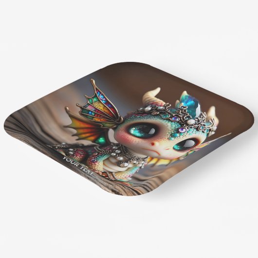 Assiettes En Carton Imaginaire Bébé mignon Dragon Verre (Angulaire)