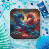 Assiettes En Carton Imaginaire Bleu Rouge Bleu mignon (Fête)