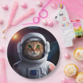 Assiettes En Carton Imaginaire Cute Chat En Astronaut Spacesuit (Fête)