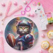 Assiettes En Carton Imaginaire Cute Chat Football Uniforme (Fête)