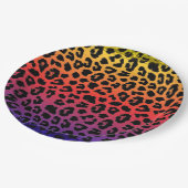 Assiettes En Carton Imaginaire Empreinte de léopard Rainbow Colours (Angle)