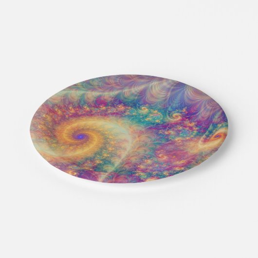 Assiettes En Carton Imaginaire lunaire Art Vortex Fractal Abstrait (Angle)