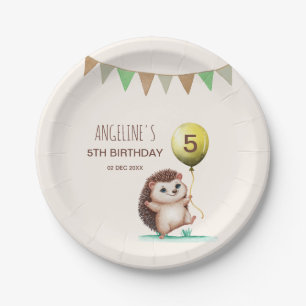 Assiettes En Carton Imaginaire mignon Happy Hedgehog Balloon Anniversa