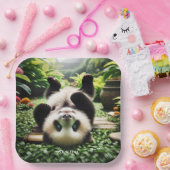 Assiettes En Carton Imaginaire mignon Joueur Panda Baby (Fête)
