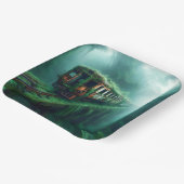 Assiettes En Carton Imaginaire mignon vieux train passé (Angulaire)