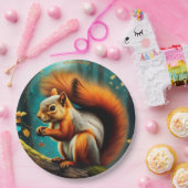 Assiettes En Carton Imaginaire mignon Vivid Majestic écureuil rouge (Fête)