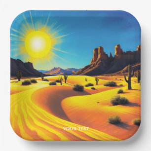 Assiettes En Carton Imaginaire Mignonne Desert Sands Rocks