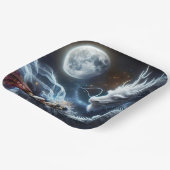 Assiettes En Carton Imaginaire mignonne fille dragon lune (Angulaire)