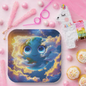 Assiettes En Carton Imaginaire Mignonne Happy Earth Space (Fête)