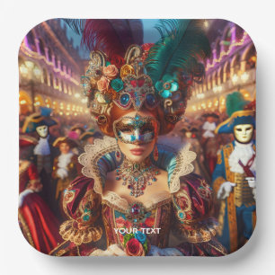 Assiettes En Carton Imaginaire Mignonne Lady Mask Venice