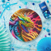 Assiettes En Carton Imaginaire Mythe coloré Vivid Dragon. (Fête)