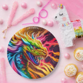 Assiettes En Carton Imaginaire Mythe coloré Vivid Dragon. (Fête)