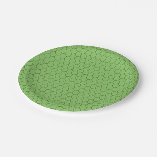 Assiettes En Carton IMAGINAIRE PARTY, GREEN DRAGON SCALES MOTIF Nouvea (Angle)