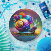 Assiettes En Carton Imaginaire Petit Escargot Aux Fleurs (Fête)