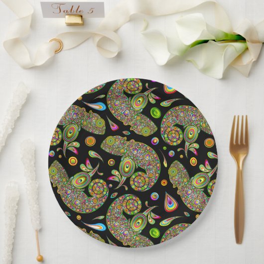 Assiettes En Carton Imaginaire psychédélique de Chameleon (Mariage)