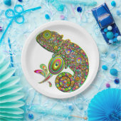 Assiettes En Carton Imaginaire psychédélique de Chameleon (Fête)