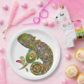 Assiettes En Carton Imaginaire psychédélique de Chameleon (Fête)