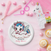 Assiettes En Carton Imaginaire Rainbow Unicorn Baby shower (Fête)