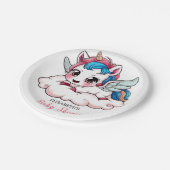 Assiettes En Carton Imaginaire Rainbow Unicorn Baby shower (Angle)