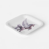 Assiettes En Carton Imaginaire Unicorn | Aquarelle magique violet (Angulaire)
