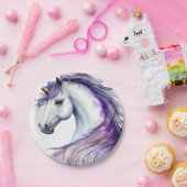 Assiettes En Carton Imaginaire violet Unicorn fête d'anniversaire (Fête)