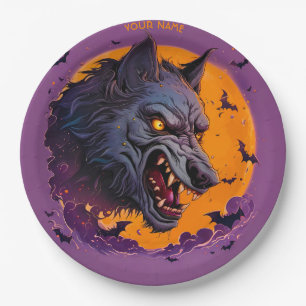 Assiettes En Carton Imaginaire Werewolf Moon Halloween