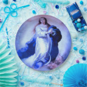Assiettes En Carton Immaculé bleu Conception (Fête)