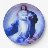 Assiettes En Carton Immaculé bleu Conception (Devant)