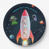 Assiettes En Carton Immense Collage photo | Space Rocket 1er anniversa (Devant)