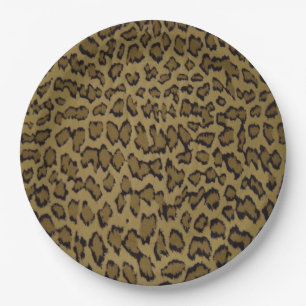 ASSIETTES EN CARTON IMPRESSION ANIMAL LÉOPARD
