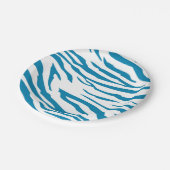 Assiettes En Carton Impression Aqua Blue Zebra (Angle)