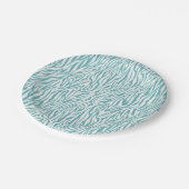 Assiettes En Carton Impression Aqua Zebra (Angle)