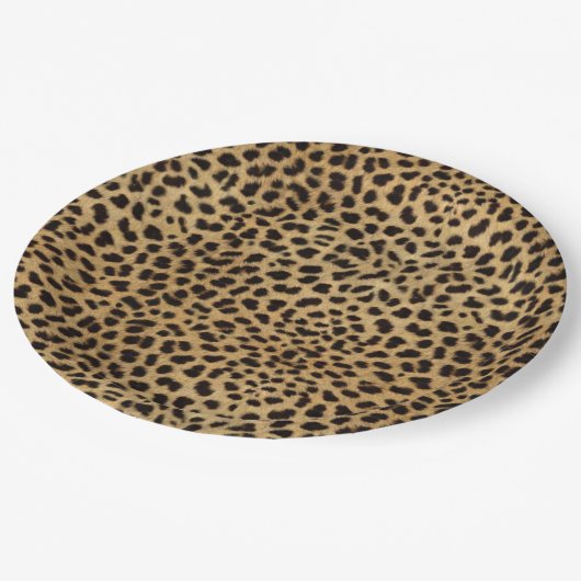 Assiettes En Carton Impression Cheetah (Angle)