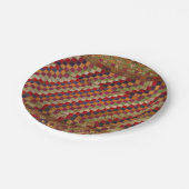 Assiettes En Carton Impression composée indienne multicolore (Angle)