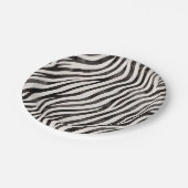 Assiettes En Carton Impression d'animal Moderne Mariage Blanc & Noir (Angle)