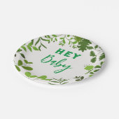 Assiettes En Carton Impression de feuilles (Angle)