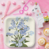 Assiettes En Carton Impression de fleurs  (Fête)