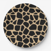 Assiettes En Carton Impression de girafe Brown noire (Devant)